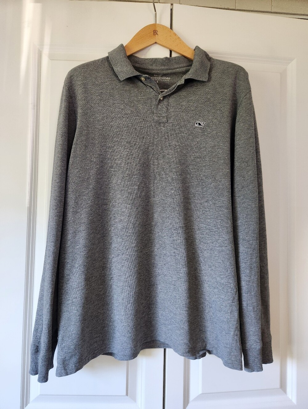 Vineyard Vines Men’s Gray Long Sleeve Stretch Polo Shirt Size L